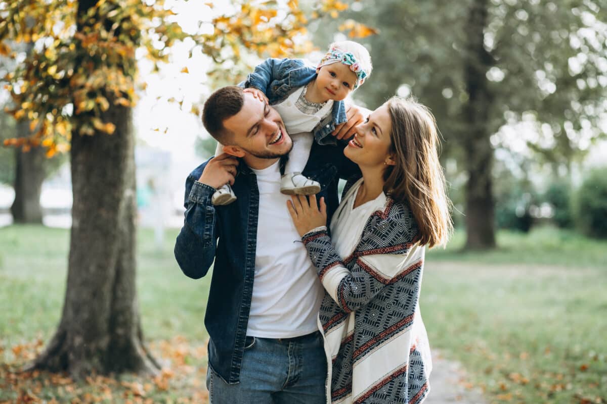 Happy family dental care