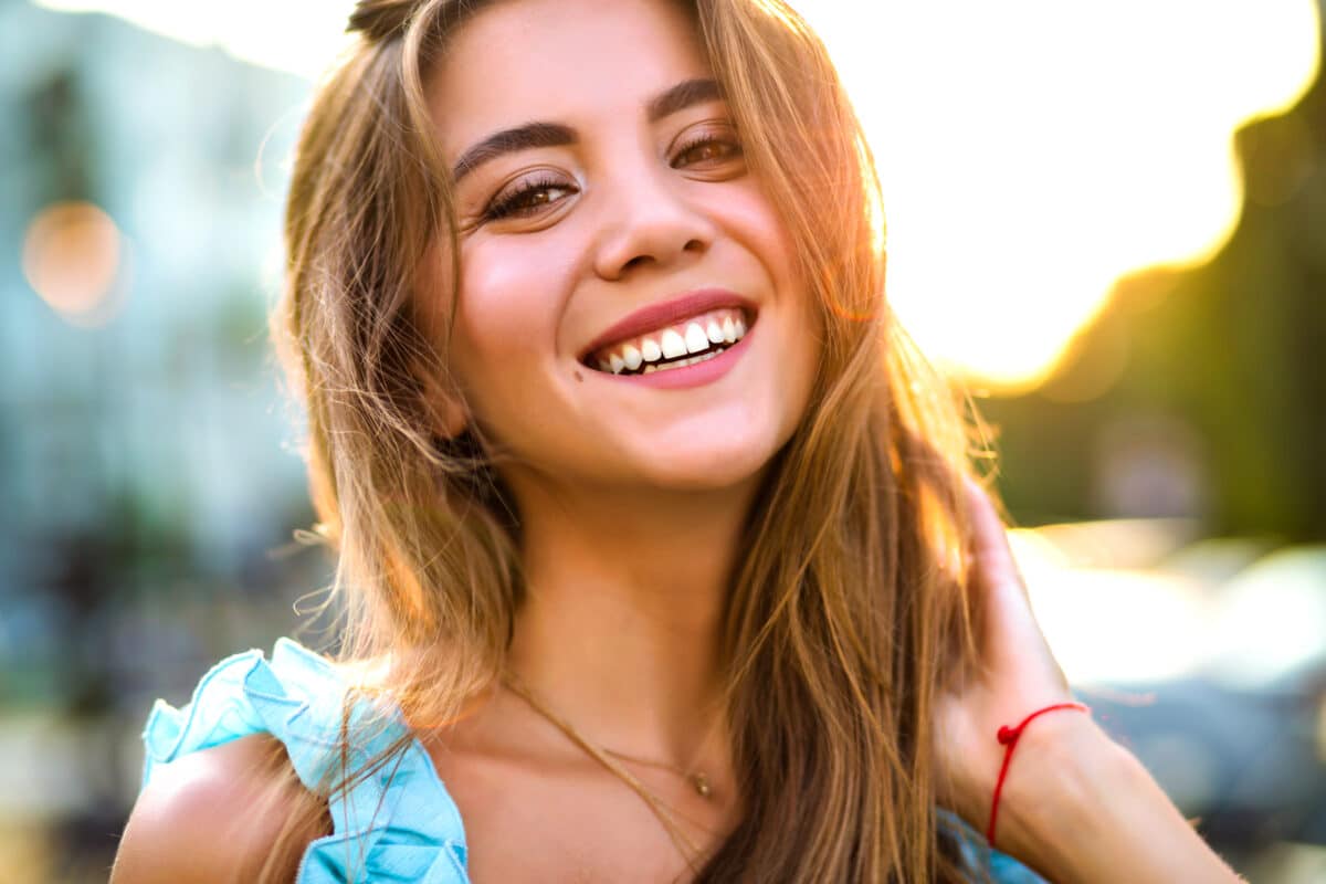 happy girl with big smile and nice teeth