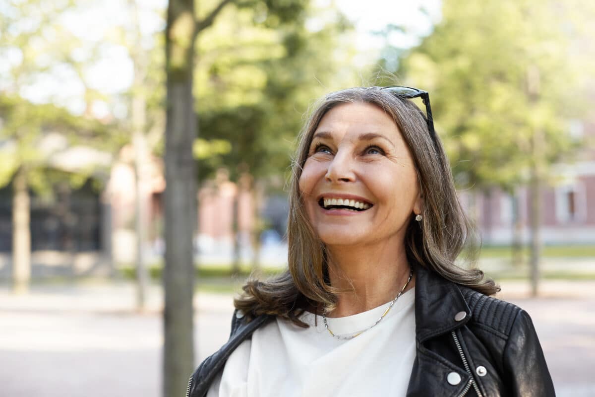 Woman with dental veneers